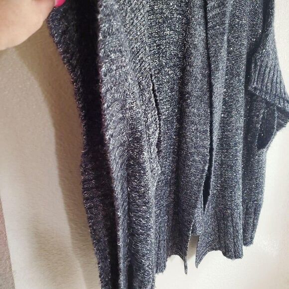 Bebe Womens Sweater Grey OS Turtleneck Cape Poncho	OS - Picture 6 of 7